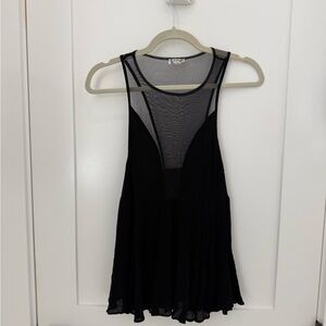 Free People Black Sheer Mesh Top